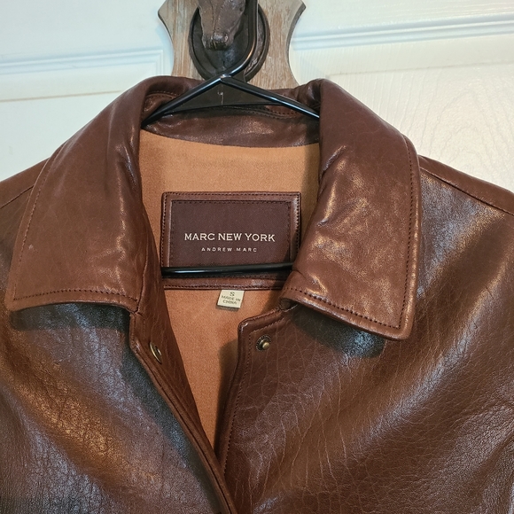Andrew Mark (Mark of New York) Women's Brown Leather Jacket, Size: Small - Picture 6 of 7